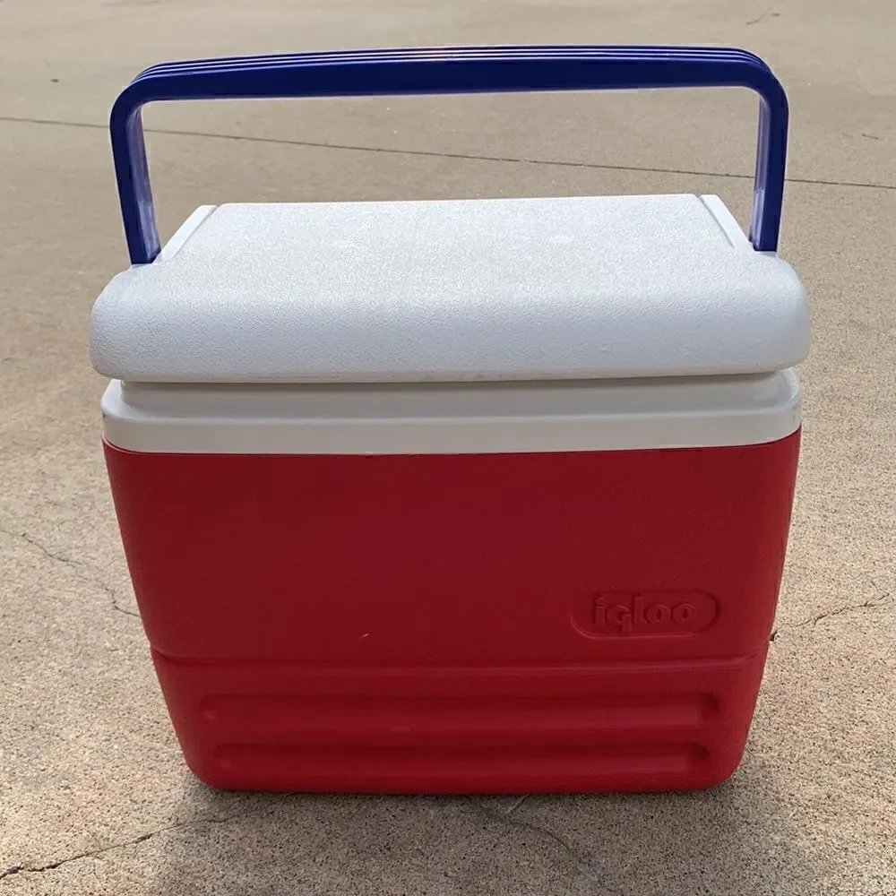 ‎Igloo vintage 6 Pack Cooler Retro Lunchbox Red White